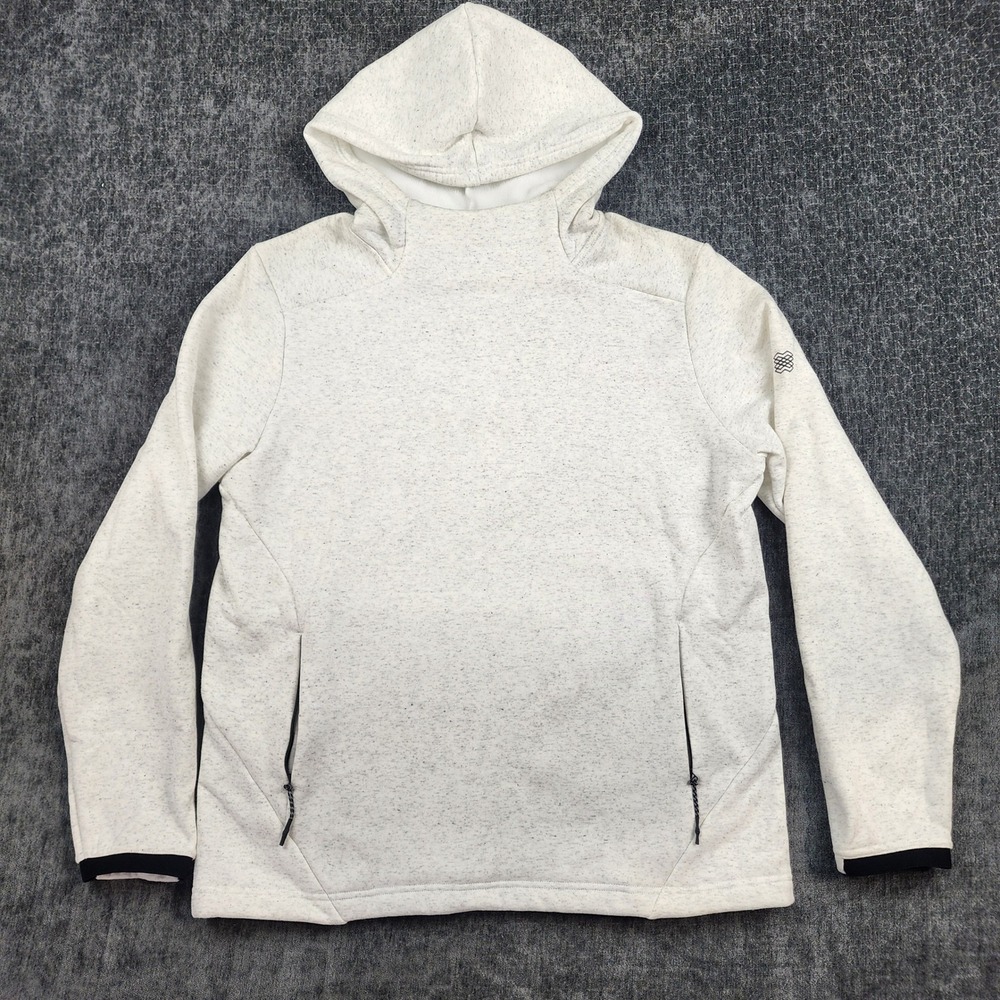 FLX Hoodie Recycled Polyester Blend Mens Large White Speckled Active Outdoor‎